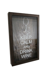 Копилка для винных пробок Keep Calm And Drink Wine Венге Маленькая