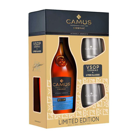 Коньяк Camus VSOP Intensely Aromatic цена 0,7 л в коробке с 2 бокалами ...